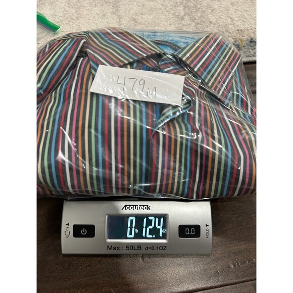 Visconti Uomo Striped Long Sleeve Button Front Shirt Multi Sz 3XLB Rainbow Work - Picture 10 of 10